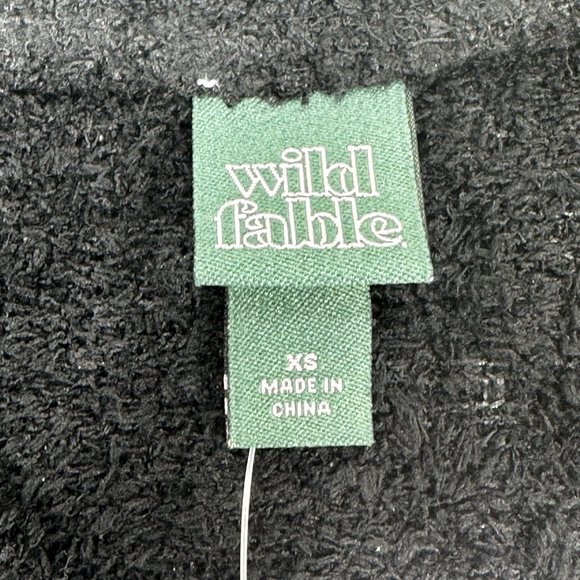 2 Piece Wild Fable Women's XS Black Crop Sweater And Blue Ribbed T-Shirt New - Picture 5 of 16